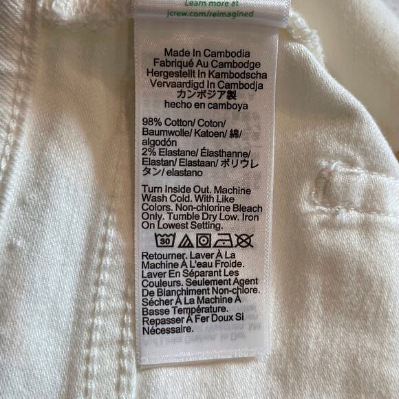 J.Crew Factory Wide Leg Cropped All Day Stretch Jean Denim Trip BR051 White 25 - Picture 12 of 12
